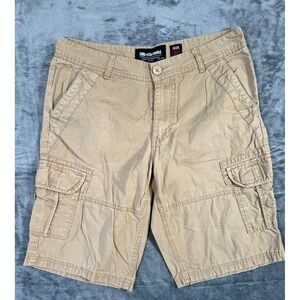 Ecko Cargo Shorts Mens Size 30 Beige Ripstop Rhino Logo Baggy Skater Rap Y2K